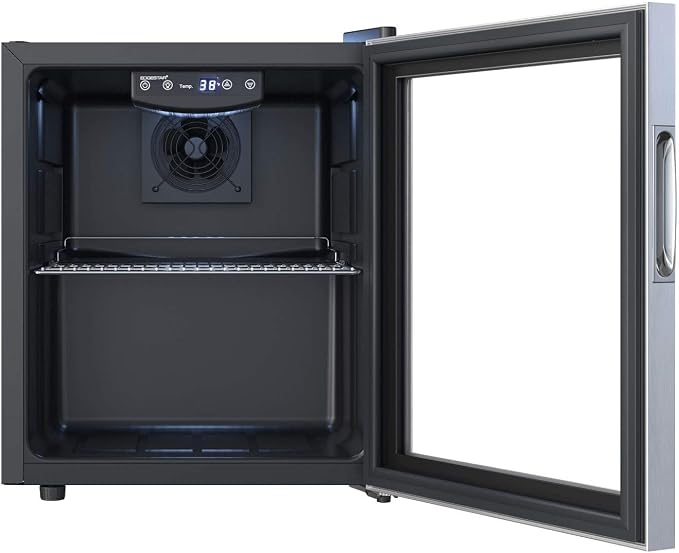 EdgeStar BWC71 18 Inch Wide 52 Can Capacity Extreme Cool Beverage Center - Stainless Steel | Freestanding, 52 Can Capacity, Extreme Cool, Reversible door, Digital Display, LED Light, Stainless Steel