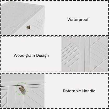 Mrosaa Outdoor/Indoor Storage Box,Resin and Plastic Storage Cabinet Waterproof,Outdoor Cabinet for Patio/Garden/Balcony/Backyard/All Room(with 3 Shelves)-White