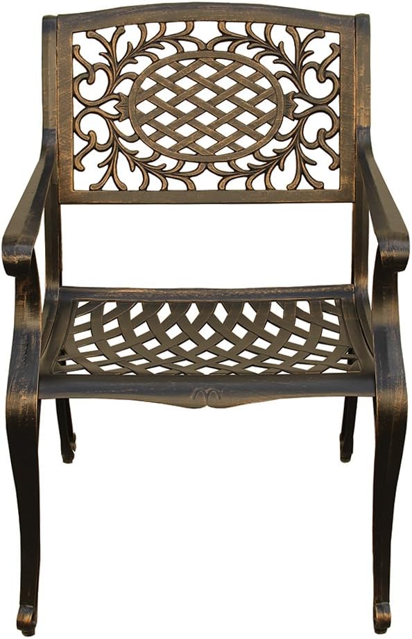 Oakland Living 1057-2777(8)-BZ Modern Outdoor Mesh Lattice Aluminum 95-in Bronze Large Rectangular Patio Eight Arm Chairs Dining Set