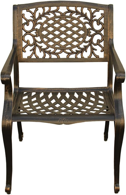 Oakland Living 1057-2777(8)-BZ Modern Outdoor Mesh Lattice Aluminum 95-in Bronze Large Rectangular Patio Eight Arm Chairs Dining Set