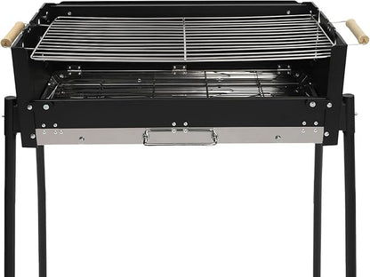 Barbecue Charcoal Grill, Large Foldable Portable Barbecue Grill with Height Adjustment, Perfect for Camping Picnic Hiking Backpacking Outdoor Party