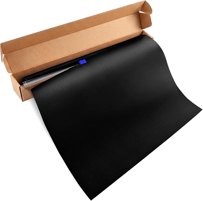 Grill Mats Roll with Cutter, Grill Mat for Outdoor Grill 15.75 x 100 Inch | Reusable Grilling Mats for Gas Grills, Nonstick Cut-to-Fit for Outdoor Cooking, Grill Liners, and Easy to Clean, Black