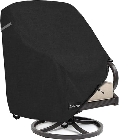 ANartcle Patio Chair Covers,600D Waterproof Heavy Duty Outdoor Lawn Patio Furniture Covers,Patio Swivel Chair Covers for Outdoor Furniture,(32W x 35D x 36H inches) Black
