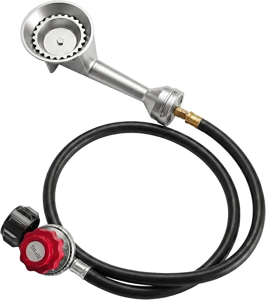 Veralune Taper High Pressure Cast-Iron Propane Burner Head, with 20 PSIG Adjustable Regulator, Taper Burner Head for Turkey Fryer Burners, Outdoor Cooking, Camping