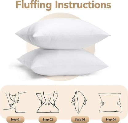 Utopia Bedding 12x20 Outdoor Pillows, Water Resistant Throw Pillows, 2-Pack | Outdoor Throw Pillows, Water Repellent, Decorative Pillow for Patio Furniture & Porches, Plush & Supportive, Pack of 2, White