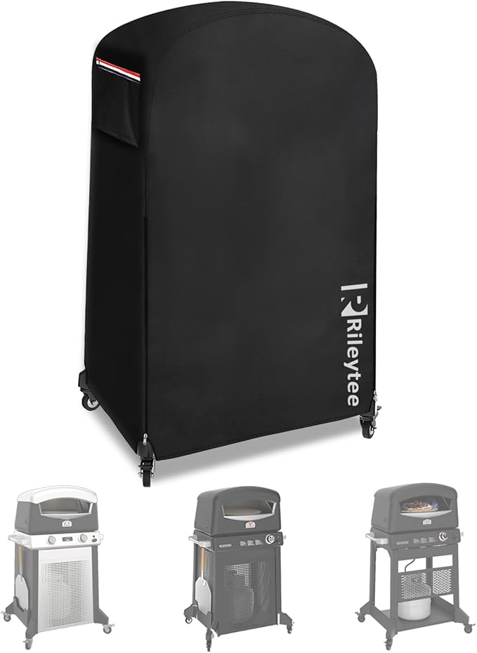 Rileytee Pizza Oven Cover for Blackstone 16 inch Standing Pizza Oven Model 6825/6824/6850,Outdoor Heavy Duty 600D Waterproof Dustproof Cover for Pizza Oven with Mobile Cart