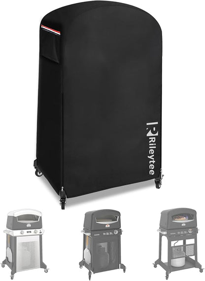 Rileytee Pizza Oven Cover for Blackstone 16 inch Standing Pizza Oven Model 6825/6824/6850,Outdoor Heavy Duty 600D Waterproof Dustproof Cover for Pizza Oven with Mobile Cart