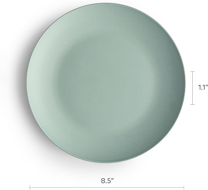 Year & Day Outdoor Set of 4 Unbreakable Lightweight Salad Plates, Plant Derived, Moon White, 8.5 inch