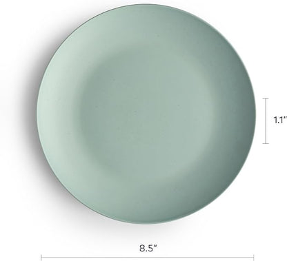 Year & Day Outdoor Set of 4 Unbreakable Lightweight Salad Plates, Plant Derived, Moon White, 8.5 inch