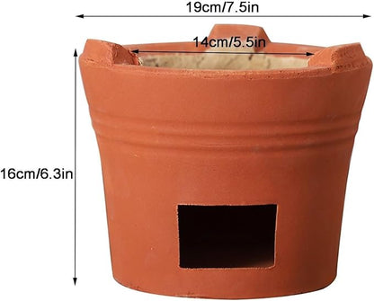 Red Clay Charcoal Stove, Outdoor Pottery Barbecue Stove, Clay Grilling Stove, Home Heating Stove, Camping Barbecue Too,A-19CM