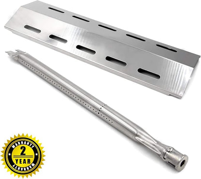 Hongso 17" Burner Tubes, 16 7/8" Heat Plates Replacement for Ducane 5 Burner 30400042, 30400043, 30557401, 30558501, 30557801, 30557501 Gas Grill Models