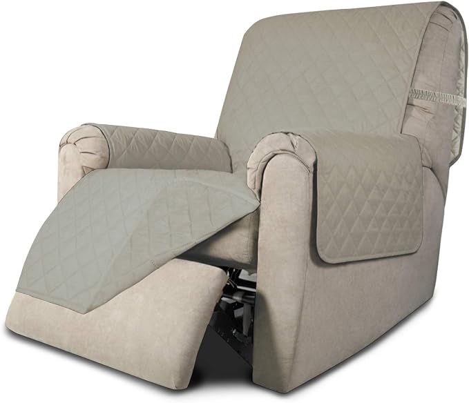 Easy-Going Reversible Couch Cover, Recliner 19 in, Beige/Beige | Machine Washable Slipcover For Dogs, Water Resistant Furniture Mat For Living Room, Non-Slip Sofa Cover, Pet Friendly