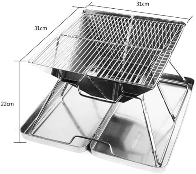 Barbecue Charcoal Grill Stainless Steel Portable Grill for Outdoor Cooking Camping Picnics