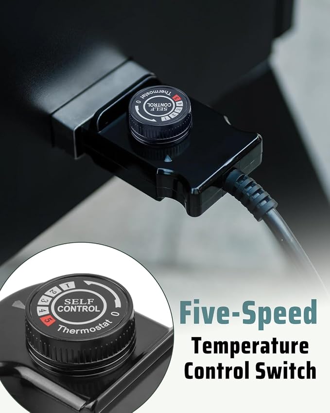 Adjustable Thermostat Probe Cord Fit for Masterbuilt Smokers，Power Cord with Thermostat Control for Electric Smokers, Griddles，Fryers 15A/125V