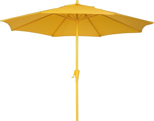 Sunnyglade 9FT Outdoor Patio Umbrella, Market Table Umbrella with 8 Sturdy Ribs and Crank System, Fade-resistant & Waterproof for Garden Backyard Poolside Deck