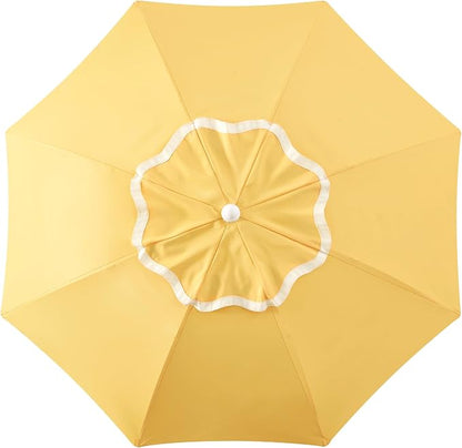 6FT Patio Beach Umbrella, UPF 50+ Sun Shade, Adjustable Tilt | Portable & Vented Outdoor Umbrella for Sand, Backyard & Garden, Harbour Mimosa (Yellow & Ivory)