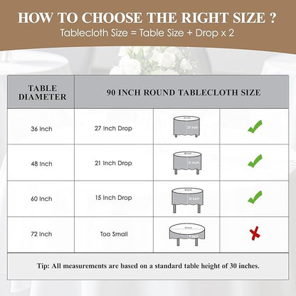 6 Pack Sage Green Round Tablecloths 90 Inch for Dining Tables | Washable Decorative Linen Polyester Table Cover for Banquets Buffets Parties and Weddings