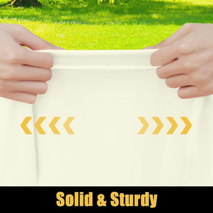 Smiry Rectangle Picnic Table Cloth, Waterproof Elastic Fitted Tablecloths for 4 Foot Tables, Washable Polyester Table Cover for Camping, Indoor and Outdoor (Beige, 30"x48")