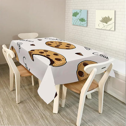 Moslion Cookies Tablecloth 60x104 Inch Chocolate Rectangle Tablecloth for Picnic BBQ Kitchen