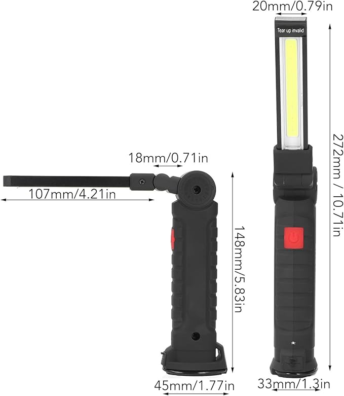 Foldable COB Work Light Rechargeable LED Multi Functional Grill Light for Maintenance 2Pcs