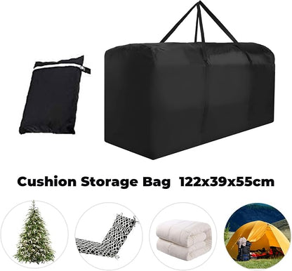 Outdoor Cushion Storage Bag Waterproof Extra Large Protective Zippered Patio Cushion Storage Bags Furniture Storage Bag with Handles, 48 Inches L x 15 Inches W x 22 Inches H 1 Pack