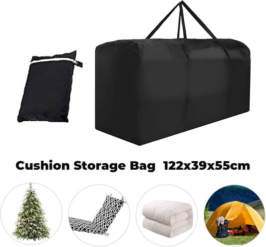 Outdoor Cushion Storage Bag Waterproof Extra Large Protective Zippered Patio Cushion Storage Bags Furniture Storage Bag with Handles, 48 Inches L x 15 Inches W x 22 Inches H 1 Pack