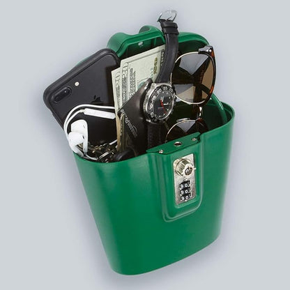 SAFEGO Portable Indoor/Outdoor Lock Box Safe with Key and Combination Access (Green)