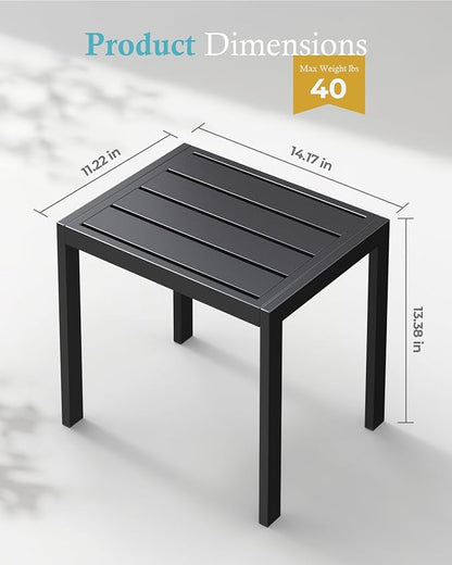 Ciokea Aluminum Foldable Lounge Chairs Set of 2 with 1 Outdoor Aluminum Side Table ，Perfect Match ，Suitable for Courtyard, Balcony, Lawn and Other Scene,Navy Blue