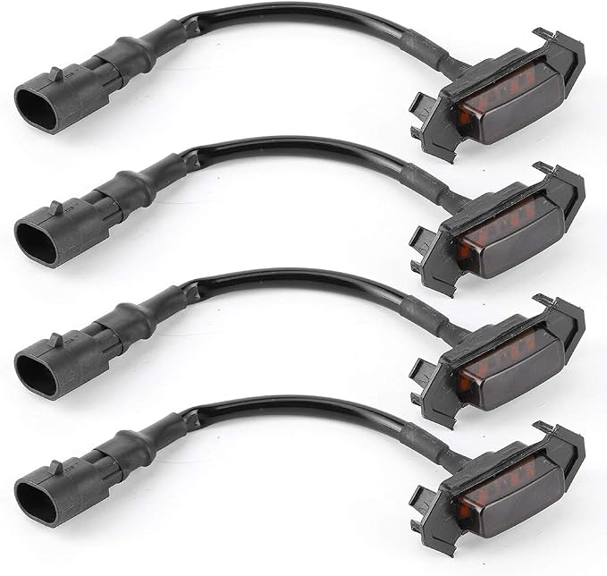 Grille Lights, 4pcs 12V Car LED Grille Light High Brightness Accessory Fit for Toyota 2016‑2020 (black shell yellow light)