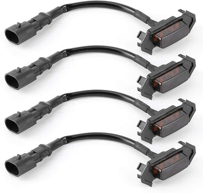 Grille Lights, 4pcs 12V Car LED Grille Light High Brightness Accessory Fit for Toyota 2016‑2020 (black shell yellow light)