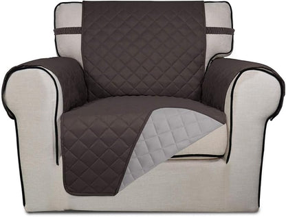 PureFit Reversible Chair Sofa Cover Dog Couch Covers for Sofa, 25.5 in | Chocolate/Beige, Water Resistant Couch Protector, Washable Pet Couch Cover with Non Slip and Elastic Straps For Kids