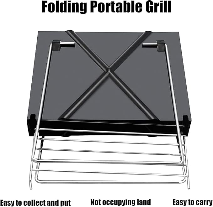 Portable Charcoal Grill Portable Charcoal Grill Charcoal Barbecue Grill Outdoor BBQ Grill Cooking Stainless Steel Folding Camping Grill Barbecue Grill for Backyard