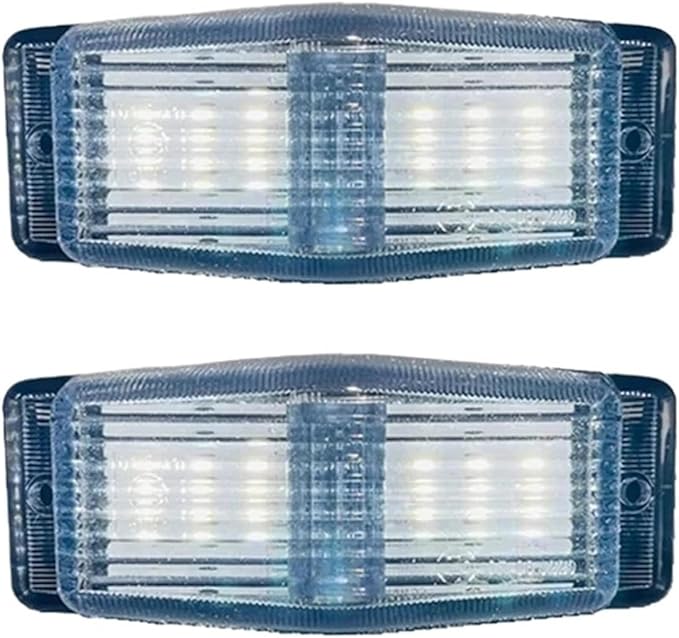 1PC/2PCS 24V LED Marker Light Front Grill Double Burner/Pole Indicator Lamp(2x White)