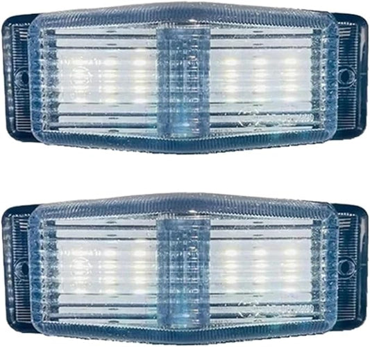 1PC/2PCS 24V LED Marker Light Front Grill Double Burner/Pole Indicator Lamp(2x White)