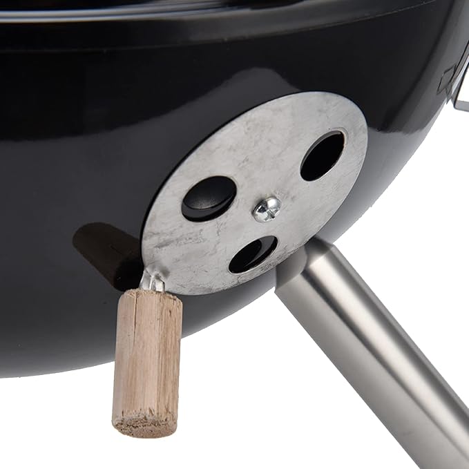 Tyenaza Charcoal Grill, Portable Spherical Grill with 3-Point Locking Lid for Heat Preservation, Dual Venting System