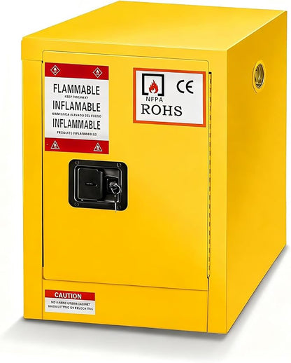 koxuyim Flammable Storage Cabinet 17" x 18" x 22" Industry Safety Cabinet | Fire Proof Safe, Adjustable Shelf, Double-Wall, Manual Closing Doors, OSHA Compliant, For Gasoline Liquid Fuel Chemical