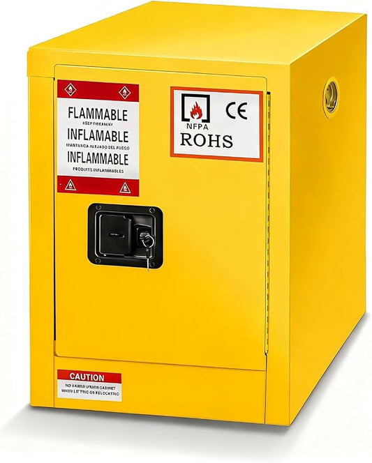 koxuyim Flammable Storage Cabinet 17" x 18" x 22" Industry Safety Cabinet | Fire Proof Safe, Adjustable Shelf, Double-Wall, Manual Closing Doors, OSHA Compliant, For Gasoline Liquid Fuel Chemical