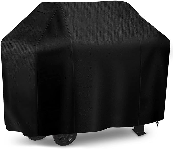 iCOVER Grill Cover, 65 inch BBQ Grill Cover for Outdoor Grill, Anti-UV & Fade Resistant Gas Grill Cover, Waterproof Barbecue Grill Covers for Weber, Char-Broil, Nexgrill and More, Black