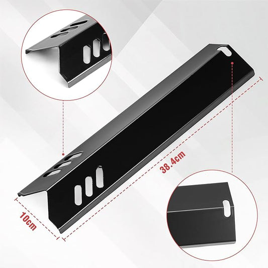15 Inch Porcelain Grill Heat Shields Replacment for Dyna-Glo DGF510SBP, DGF493BNP, 4 Pack Barbeque Grill Heat Plates for Backyard Grill Replacement Parts BY15-101-001-02, BY13-101-001-13, GBC1460W