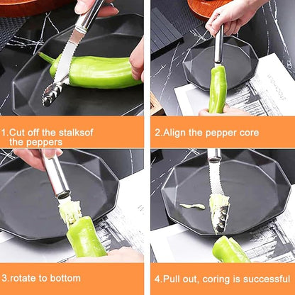 PUXING Jalapeno Grill Rack with Corer Tool Jalapeno Popper Holder 18 Holes Stainless Steel Drumstick Chicken Wings Roaster Popper Griller& Cooker for BBQ Smoker and Oven (Color:Silver)