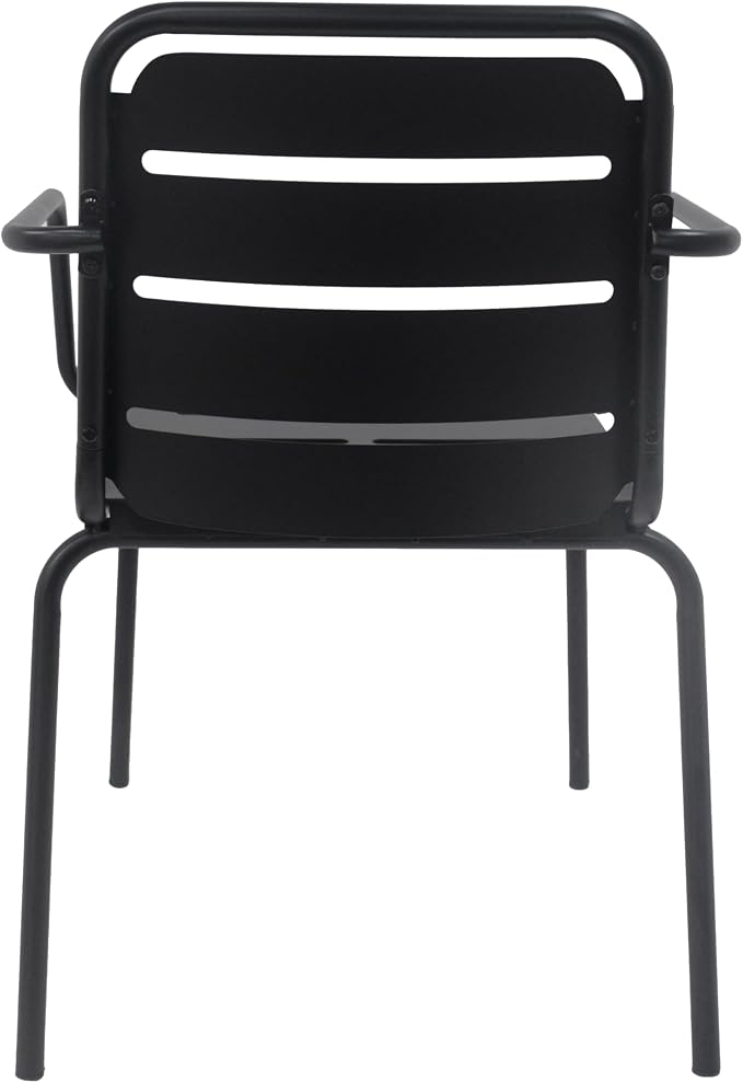 Christopher Knight Home Jodi Outdoor Bistro Set, 3-Piece Bistro Table and Chairs Set of 2, Patio Furniture Set with Iron Frame, Patio Conversation Set for Poolside/Garden Cafeteria, Matte Black