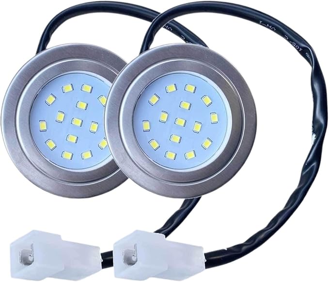 2x Stainless Steel 1.5W 12V Recessed Kitchen Smoke Exhaust Light LED Cabinet Light Stove Hood Light Lamp White 6000K