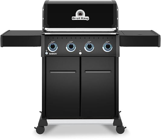 Broil King 674114 Baron 420 Pro Shadow 4-Burner Pellet Ready Propane Gas Grill in Black
