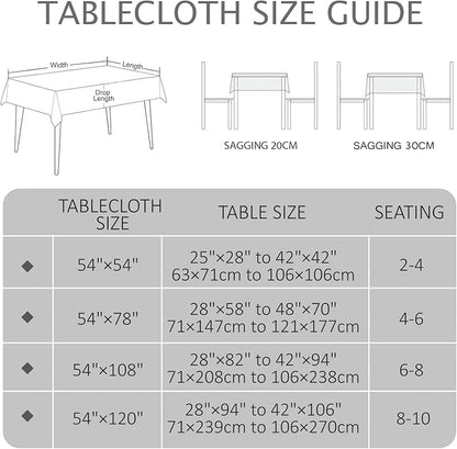 AIRCOWRIE Waterproof Vinyl Tablecloths, Heavy Duty Oil Proof Spill Proof Plastic Table Cloth, Wipe Clean PVC Table Cover for Spring Indoor and Outdoor Use (Grey, 54”×120”, Rectangle)
