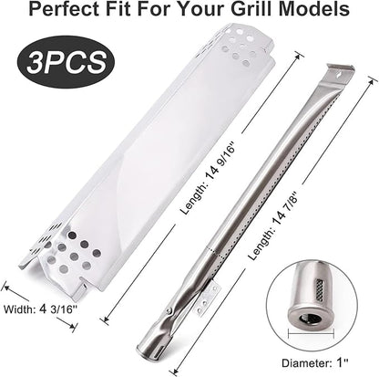 Criditpid Grill Replacement Parts for Nexgrill 3 Burner 720-0925S, 720-0894F, 2-Burner 720-0864M, 720-0864 Models, Grill Heat Plates, Burner Igniters for Kenmore, BBQ PRO, Backyard, Nexgrill Parts