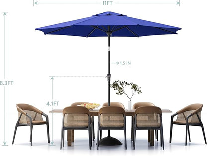Sannwsg Patio Umbrellas, Pool Umbrella with 8 Sturdy Ribs, Outdoor Umbrella with Push Button Tilt/Crank, Deck Umbrellas, Market Umbrela Table for Backyard, Deck, Garden, Pool