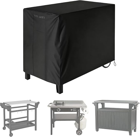 Outdoor Dining Cart Cover, Waterproof Prep Table Protector Fits for BBQ Grill Storage Cart up to 40" L x 24" W x 32" H, Dustproof & Freeze Resistant
