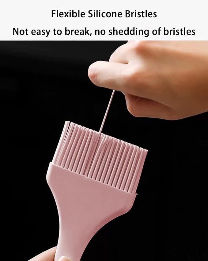 2Pcs Silicone Basting Pastry Brush - Heat Resistant Cooking Brushes Food Brush for Oil, Sauce, BBQ, Baking Outdoor Grill Dishwasher Safe – Pink