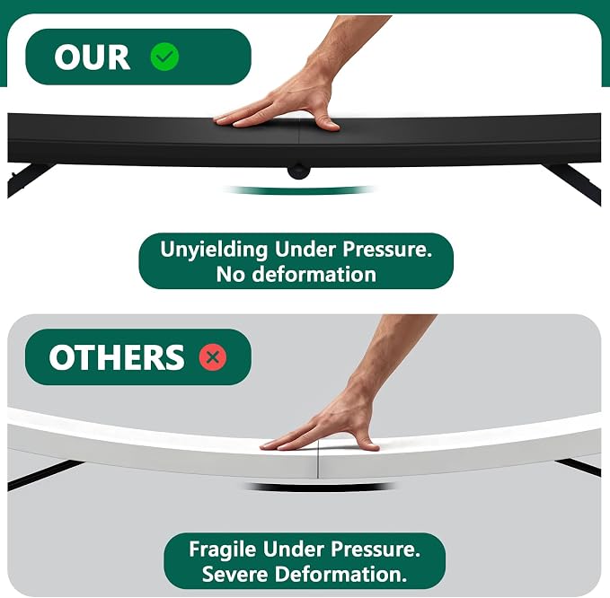 Folding Table, 4FT Foldable Picnic Table with Adjustable Height, Heavy Duty Fold-in-Half Portable Table for Weddings, Camping, RV Travel, Parties, BBQs, and Indoor Use, Easy to Fold and Store