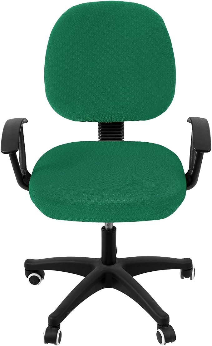 Smiry Office Computer Chair Covers for Desk Rotating Chair Protector | Stretch Jacquard Removable Washable Universal Slipcovers, Seat + Backrest Cover, Chritsmas Green